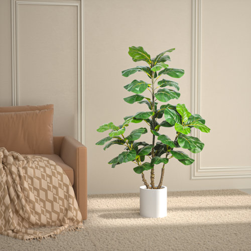 Primrue Faux Fiddle Leaf Fig Tree in Pot & Reviews Wayfair